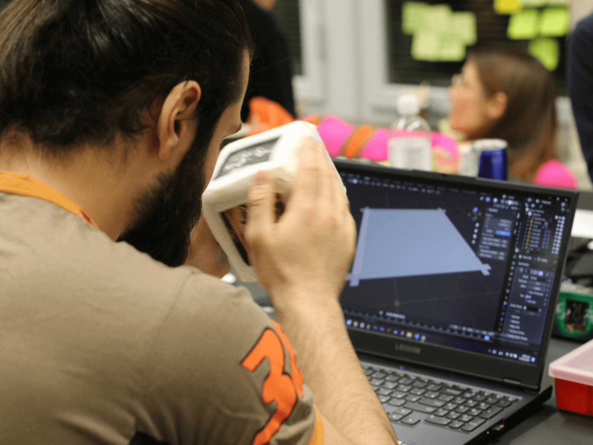 image of Nik working on a Memory Cube concept