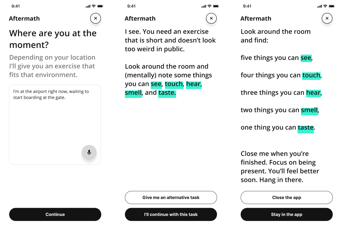 episode aftermath intervention screens